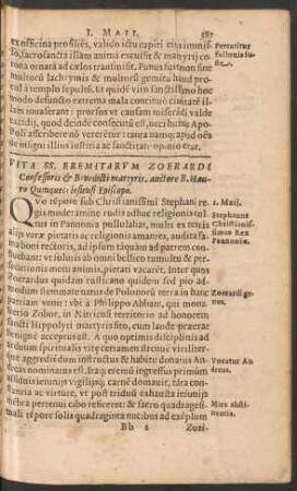 Vita SS. Eremitarum Zoerardi Confessoris et Benedicti martyris ...