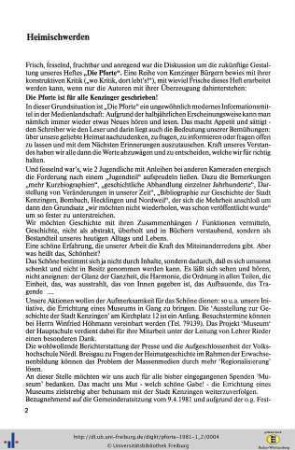 Heimischwerden - Eingangsgedanken