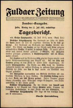 Ausgabe vom Montag, den 12. Juli 1915.