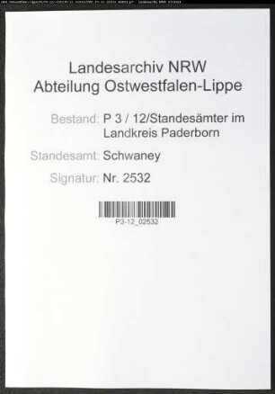 Sterberegister Standesamt Schwaney