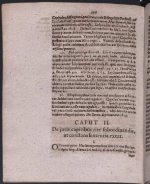 Caput II. De juris capitibus rite subordinandis, ut constans sententia exeat.