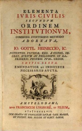 Elementa Iuris Civilis secundum Ordinem Institutionum