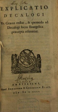 Explicatio Decalogi, ut graece exstat ...