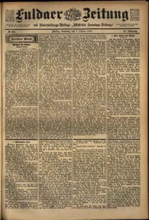 Zweite Ausgabe vom Samstag, den 01. Oktober 1898.