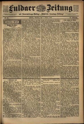 Zweite Ausgabe vom Samstag, den 01. Oktober 1898.