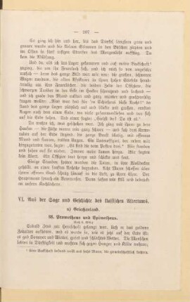 VI. Aus der Sage und Geschichte des klassischen Altertums