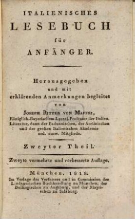 Italienisches Lesebuch für Anfänger, 2