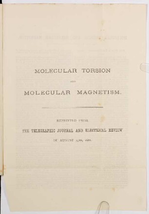 Molecular torsion and molecular magnetism