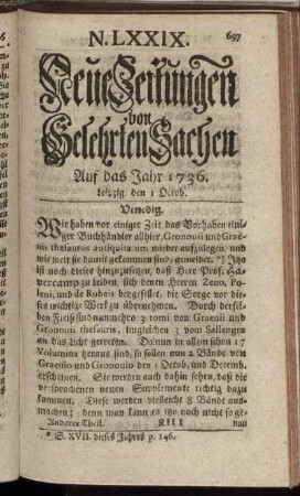 N. LXXIX. Leipzig, den I Octob. - N. LXXXVII. Leipzig, den 29 Octob.