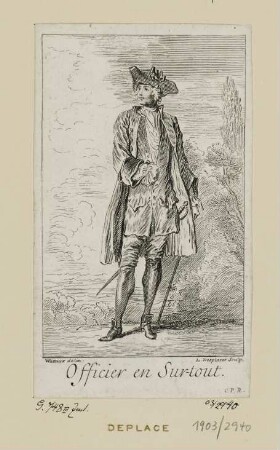 Officier en sur-tout, Blatt 6 der Folge "Figures Françoises et Comiques"