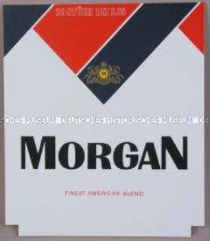 Werbeschild für "Morgan"-Zigaretten
