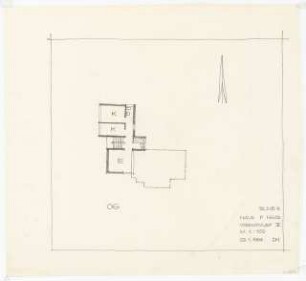 Wohnhaus F. Haas, Karlsruhe Vorentwurf 2: Grundriss Obergeschoss 1:100