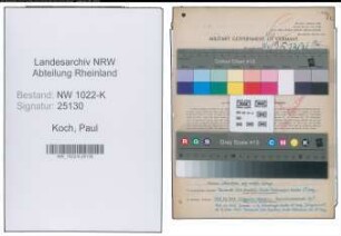 Entnazifizierung Paul Koch , geb. 06.04.1905 (Lehrer)