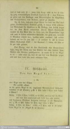 IV. Abschnitt. Von der Regel de tri