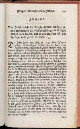 Morgen-Andacht am 1. Junius - Abend-Andacht am 15. Junius