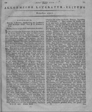 Schwerz, J. R.: Beschreibung der Landwirtschaft im Nieder-Elsaß. Berlin: Reimer 1816 (Beschluss der im vorigen Stück abgebrochenen Recension)