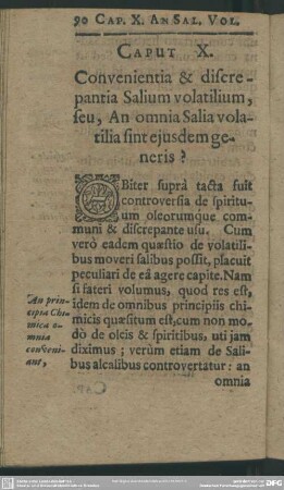 Caput X. Convenientia & discrepantia Salium volatilium, seu, An omnia Salia volatilia sint ejusdem generis?