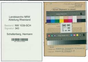 Entnazifizierung Hermann Schallenberg , geb. 28.03.1898 (Lehrer)