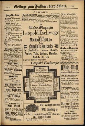 Zweite Ausgabe vom Donnerstag, den 23. März 1893.