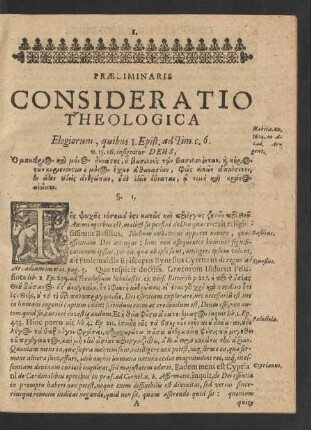 Preliminaris Consideratio Theologica