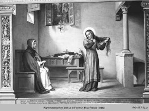 Die heilige Katharina von Siena schneidet sich die Haare ab - Die hl. Katharina von Siena schneidet sich die Haare ab