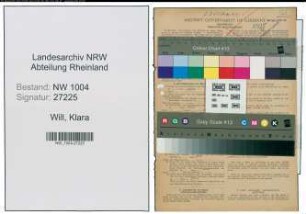 Entnazifizierung Klara Will , geb. 26.03.1915 (Putzfrau)