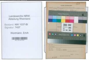 Entnazifizierung Erich Wortmann , geb. 00.00.0000 (Verw.Angestellter)