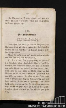 §. 18. Die Frühkartoffeln.