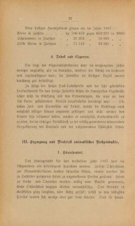 III. Erzeugung und Vertrieb animalischer Rohprodukte.
