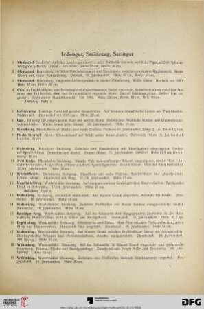 Irdengut, Steinzeug, Steingut (Nr. 1-47)