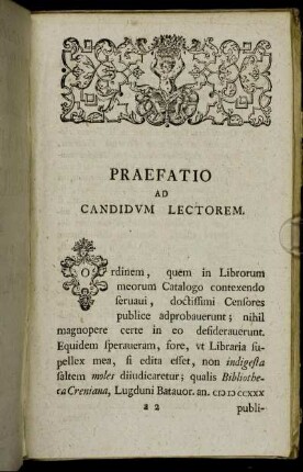 Praefatio Ad Candidum Lectorem.