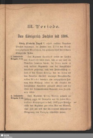 III. Periode. Das Königreich Sachsen seit 1806
