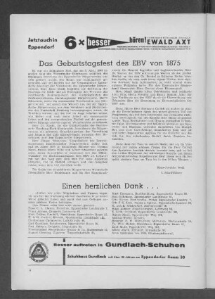 Einen herzlichen Dank...