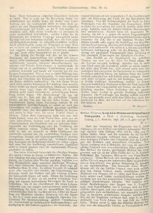 392-393 [Rezension] Gelzer, Heinrich, Sextus Julius Africanus und die byzantinische Chronographie. 2. Theil. 2. Abtheilung. Nachträge