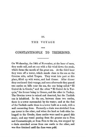 III. Voyage from Constantinople to Trebizond.