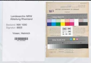 Entnazifizierung Heinrich Vosen, geb. 18.03.1890 (Wirtschaftspruefer)