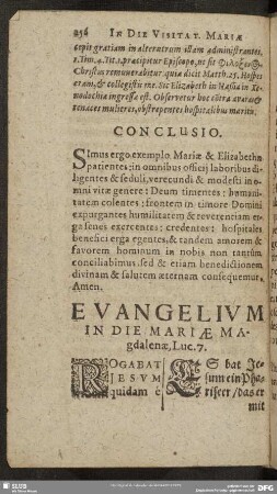 Evangelium In Die Mariae Magadalenae, Luc. 7