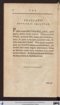 Praefatio Editionis Secundae.