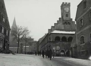 Nabburg, Markt mit Rathaus : Nabburg. Markt mit Rathaus. Blick nach Norden