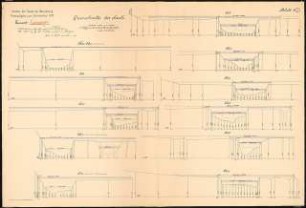 Ausbau der Saale bei Merseburg Schinkelwettbewerb 1917: Querschnitte der Saale 1:500 (Längen), 1:100 (Höhen)