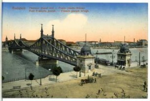 Budapest. Franz-Josephs-Brücke (1894-1896) : Budapest. Franz-Josephs-Brücke (1894-1896; János Feketeházy) über die Donau