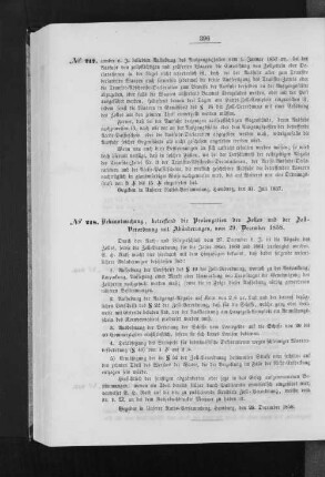 Bekanntmachung, betreffend die Prologation des Zolles und der Zoll-Verordnung mit Abänderungen, vom 29. December 1858.