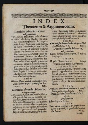 Index Thematum & Argumentorum.