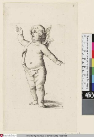 [Stehender Putto nach rechts, deklamierend]