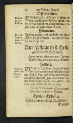Am Festage deß Heiligen Apostels S. Jacobi.