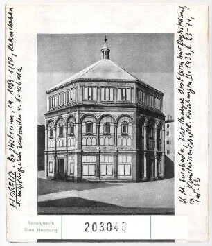 Florenz: Baptisterium, Rekonstruktion des ursprünglichen Zustandes von Swoboda