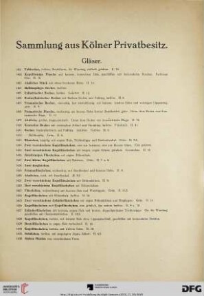 Sammlung aus Kölner Privatbesitz (Nr. 1401-1599)