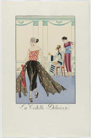 "La Toilette Délicieuse", aus dem Mode-Almanach "Falbalas et Fanfreluches 1922"