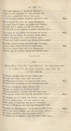 27. Aventüre wie der marchgrave die chunige mit ir rechen in sin hus enpfie, und wie er ir sit pflach