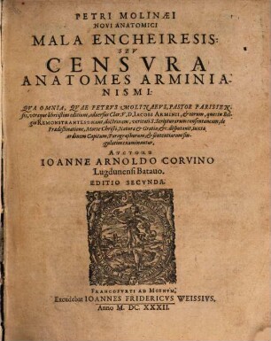 Petri Molinaei novi anatomici mala Encheiresis